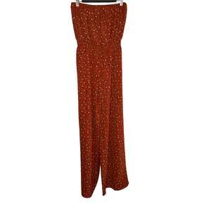 Floral Strapless Wide Leg Jumpsuit Boho. Size S